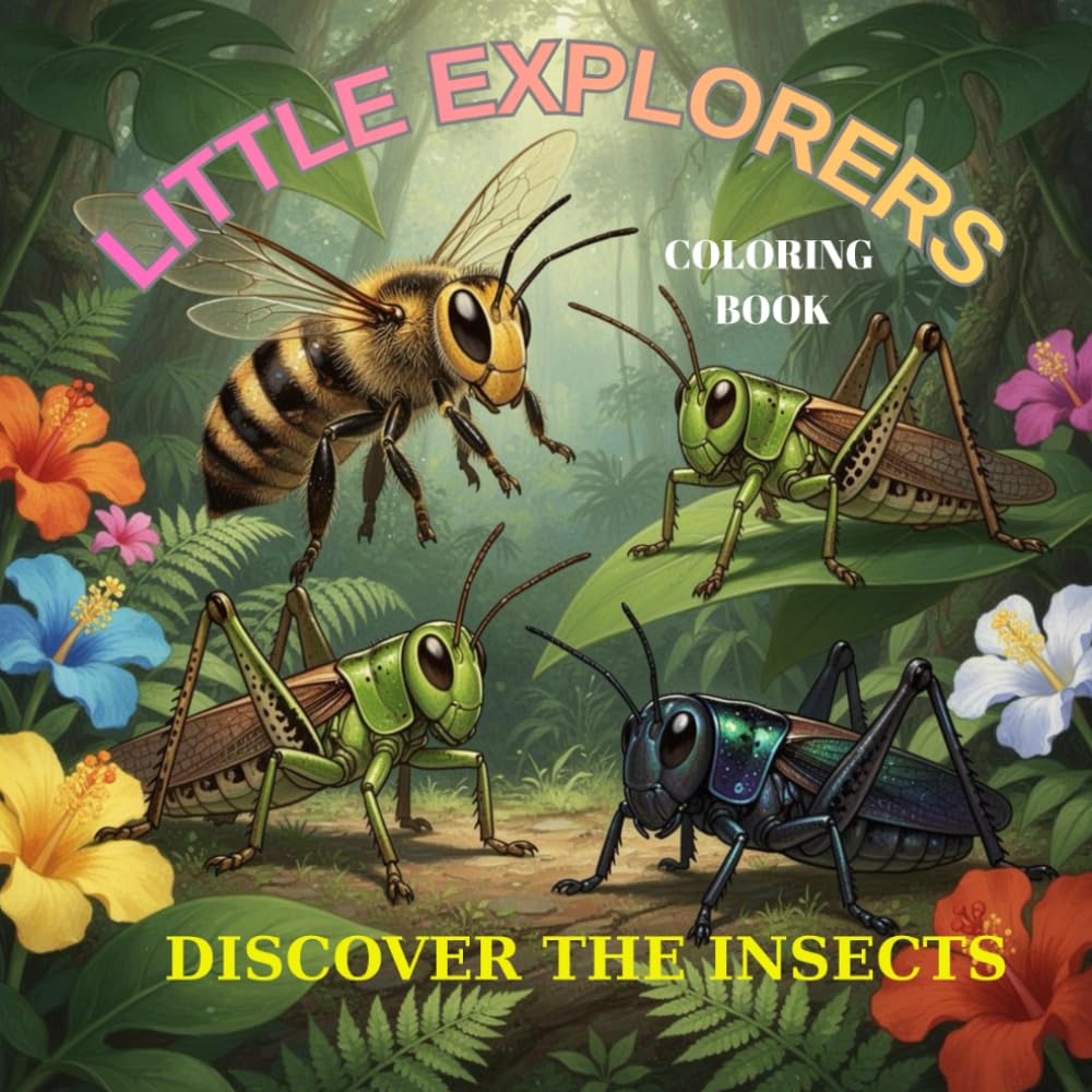Little Explorers Discover the Insects Coloring Book: 26 Fun Illustrations of Insects in Alphabetical Order