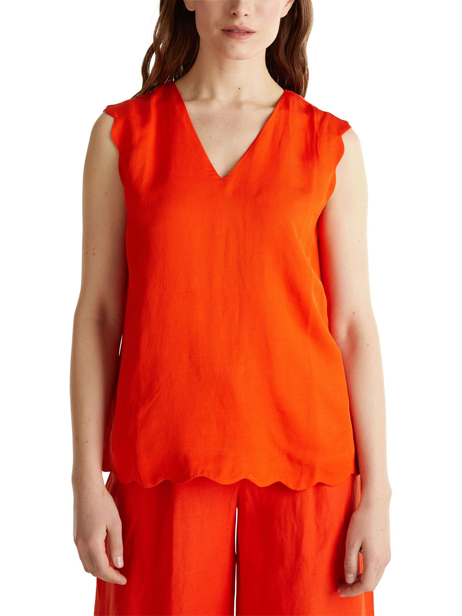 ESPRIT Women's 050eo1f308 Blouse, 825/Red Orange, XS/S