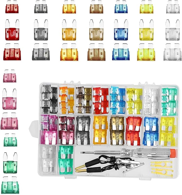 Kit de fusíveis automotivos MOXRUQ Standard, Mini e Low Profile Mini 2A a 35A com testador – 306 peças