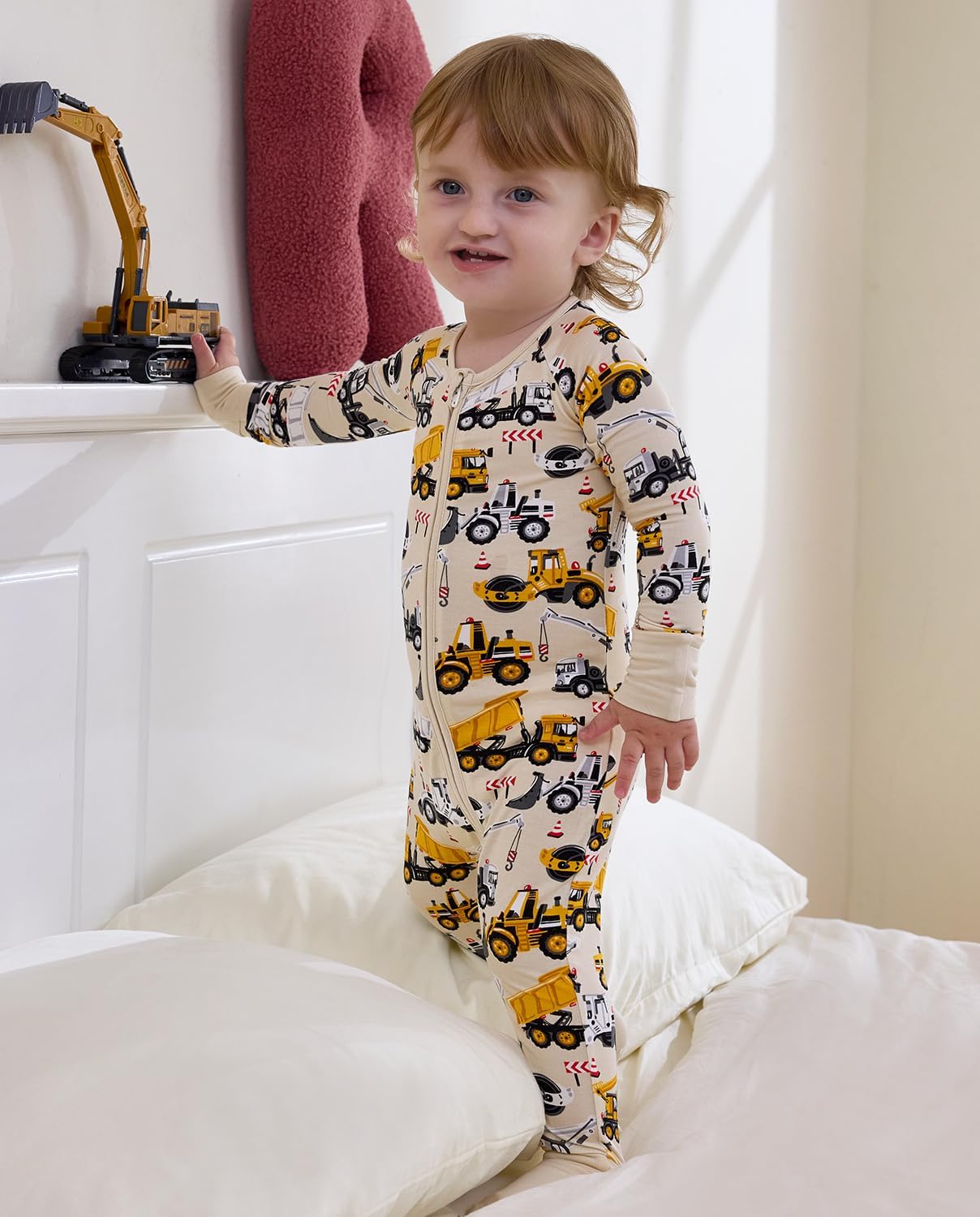 Bamboo Viscose Baby Convertible Footie Pajama, Zipper Pajamas for Baby Boys & Girls, Sleep & Play Footed - Image 9