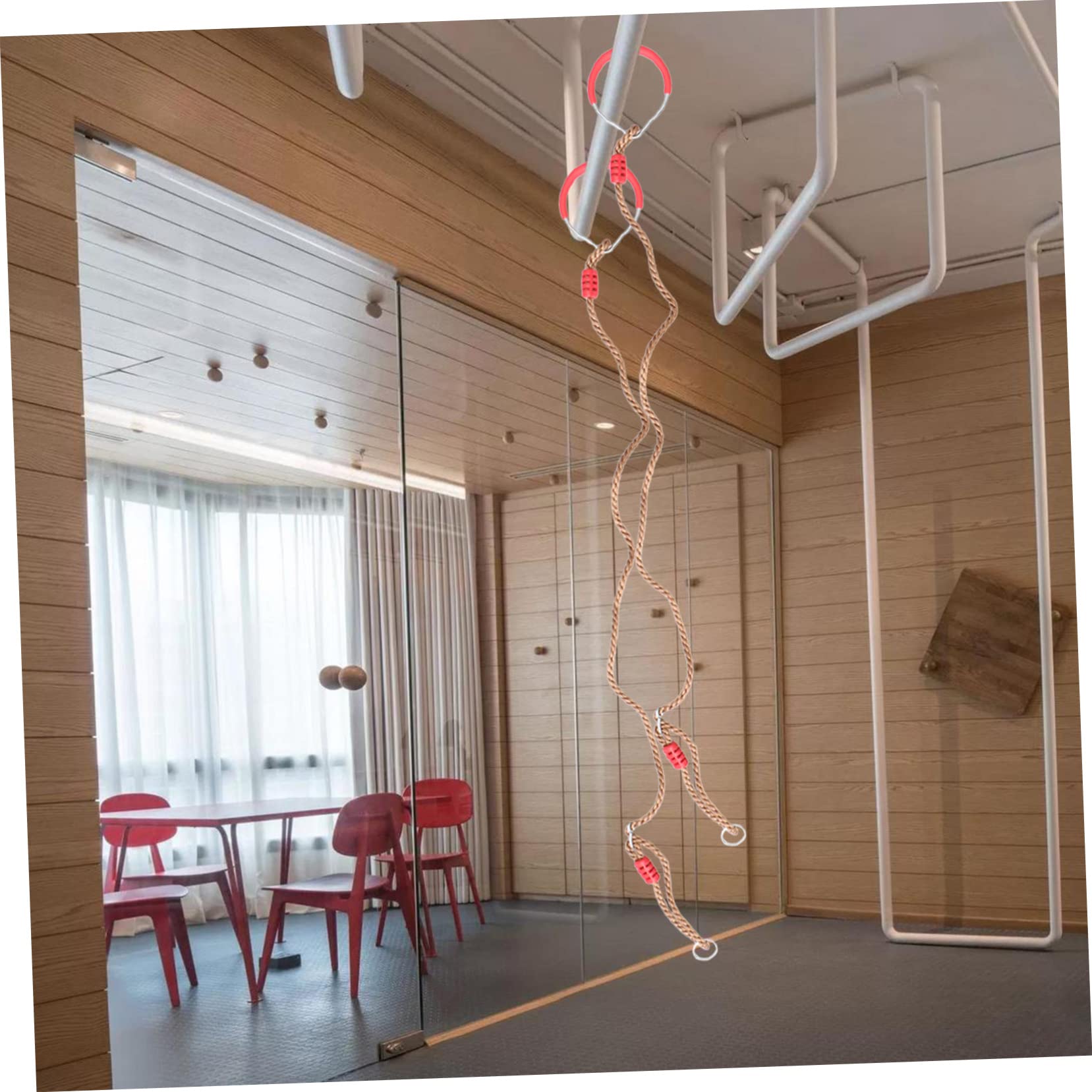 POPETPOP Home Exercise Equipment 1 Pair of Fitness Rings for Pull-ups Push-ups Dips Enhance Core Strength