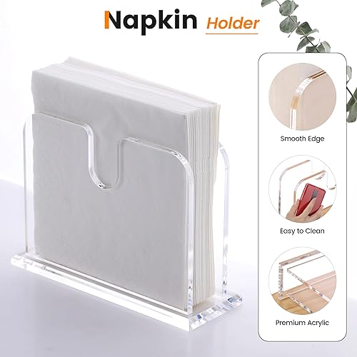 Miniatura 6 de Servilletero de acrílico, soporte para servilletas transparente para mesa, soporte de acrílico para servilletas de cóctel de pie, soporte para
