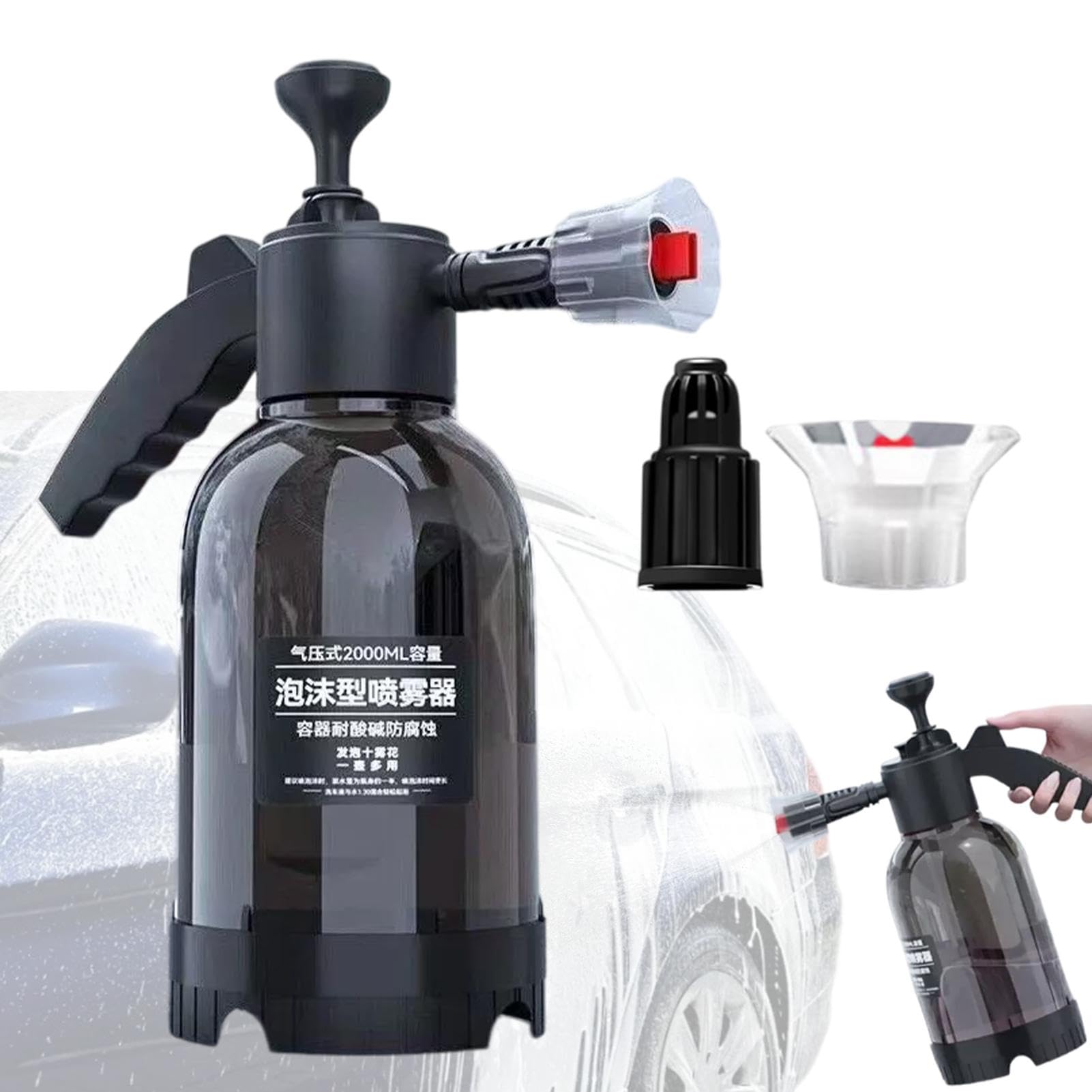 Pompe manuelle avec pulvérisateur à pression, pulvérisateur à pression avec pompe, lave-linge à pression avec à mousse, bouteille à pression avec pulvérisateur de 2 litres, pulvérisateur avec