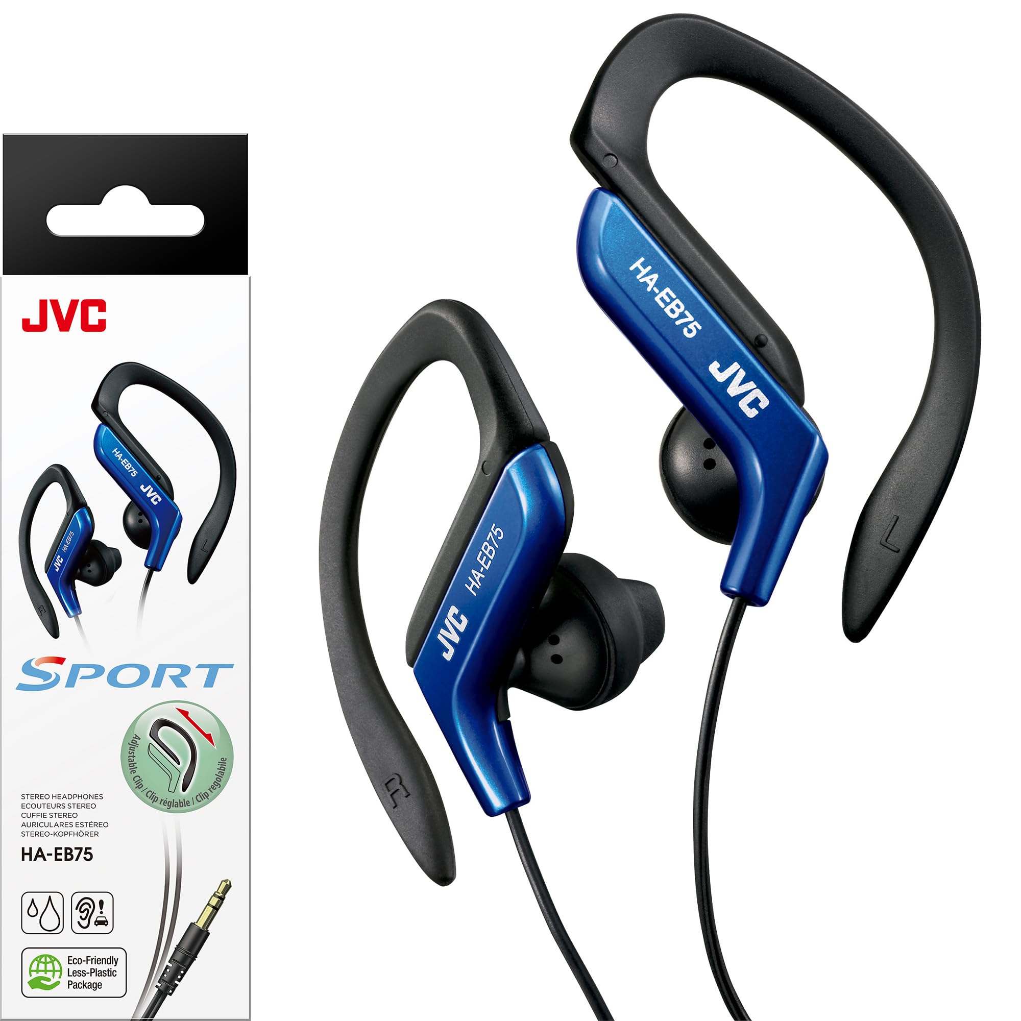 Jvc America Haeb75A Sports Clip Headphone (Blue) - in Ear