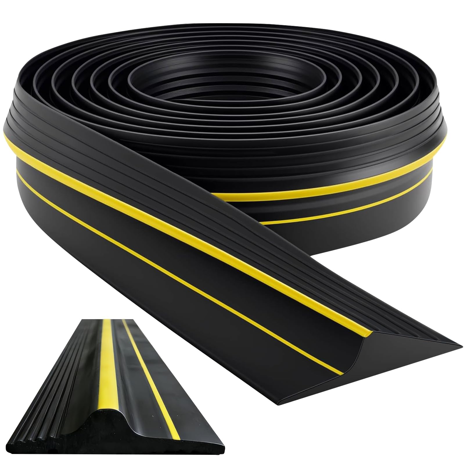 Joint de porte de garage universel en caoutchouc résistant aux intempéries - Pour porte de garage - Noir - 3 m x 100 mm x 25 mm