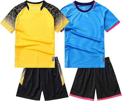 M2C Boys 2-Pack Jersey Soccer Knit Set Sport Team Uniform Shirt and Shorts