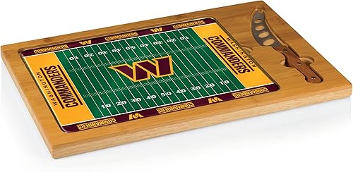 Vista 106 de PICNIC TIME NFL Football Field Icon - Juego de tabla de cortar y cuchillos con parte superior de vidrio, (Parawood y bambú)
