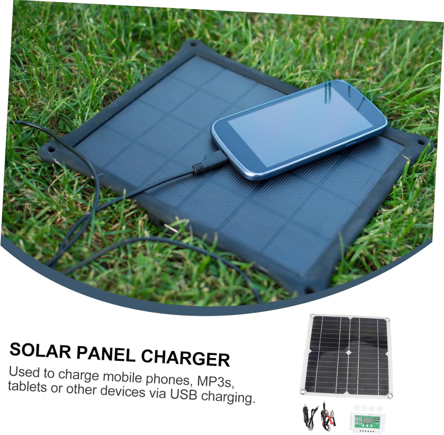 1set Flexible Solar Panel Charger Controller for Outdoor Use Portable Solar Power Bank for USB Devices for Camping and Emergency Backup