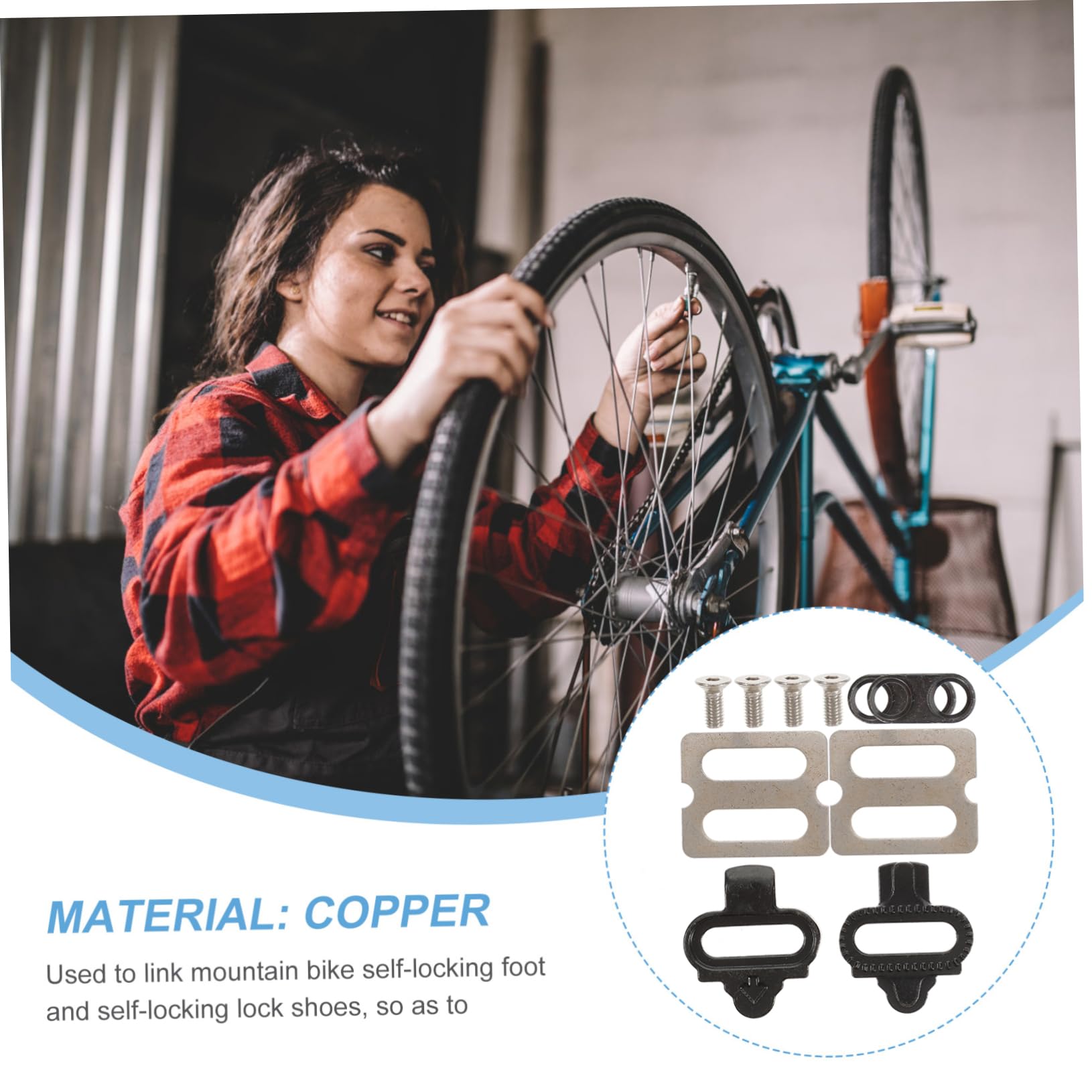 SUPVOX 2 Sets Bike Cleats Cycling Mountain Bike Lock Step Lock Plate Self-Locking Cleats Accessories for Efficient Pedaling