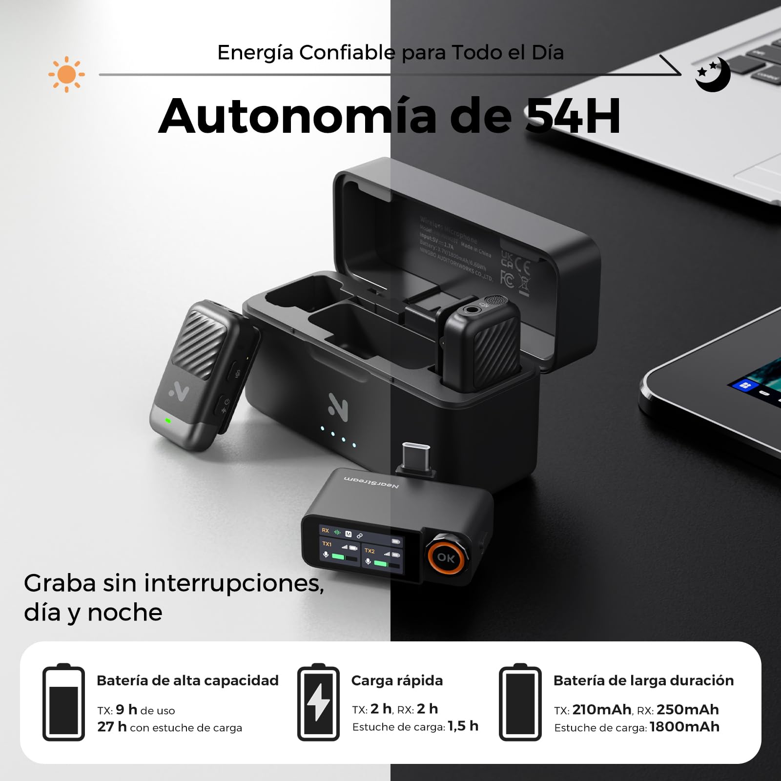 NearStream Kit Professionale per Interviste – VM33 Camera da Streaming 2K & Microfono Lavalier Wireless AWM28T, Bundle Camera e Microfono Wireless per Interviste, Podcast, YouTube & Livestreaming