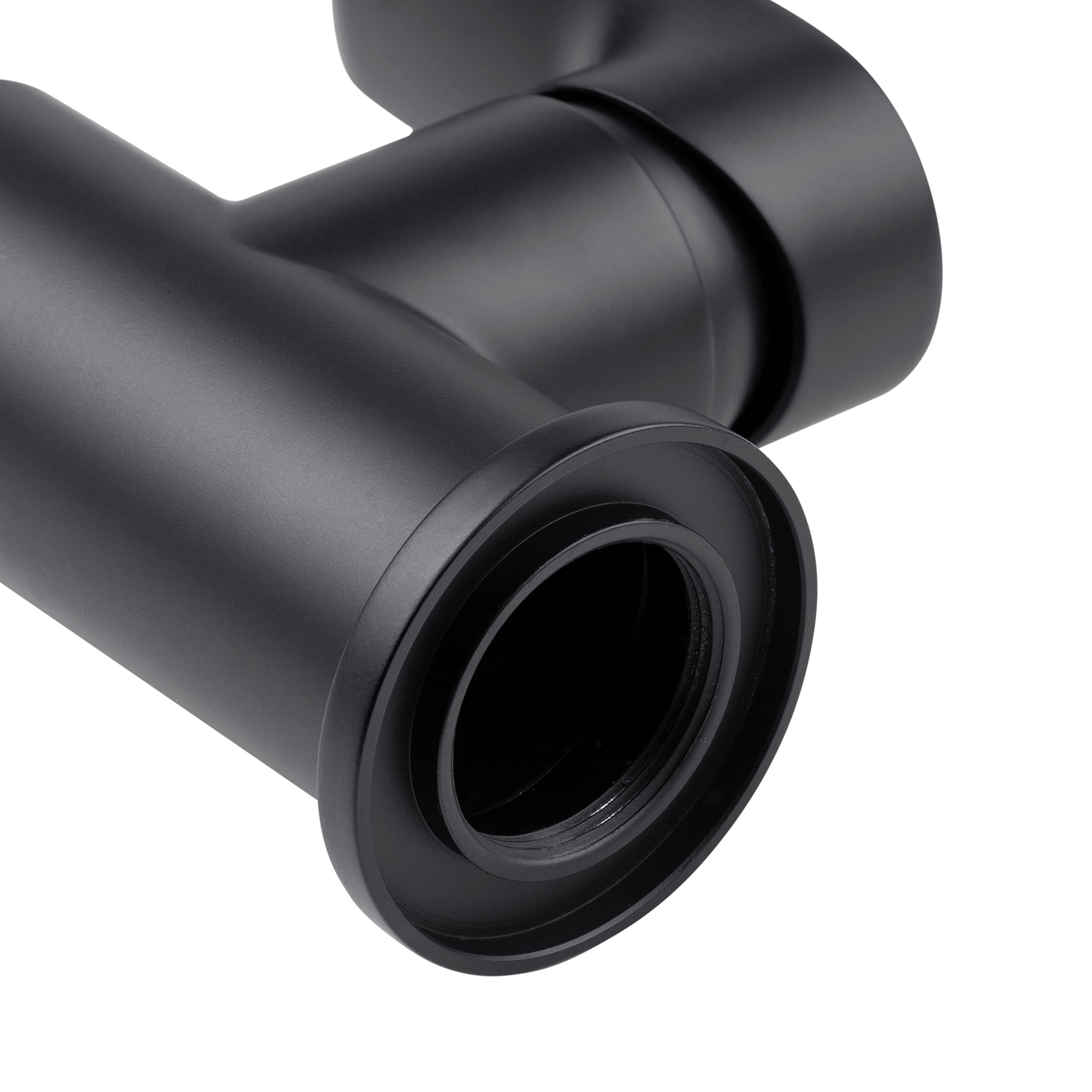 Cornat NERS52 - Grifo mezclador monomando para fregadero "Noir Round", edición negra, cuerpo fundido a presión, caño alto y giratorio, grifo de baja presión, grifo de cocina