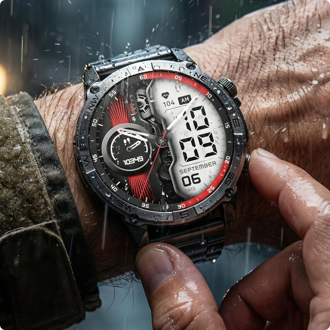 Smartwatch Męski GPS Rozmowy Wodoodporny Menu PL Sport Kompas 530mAh 3paski