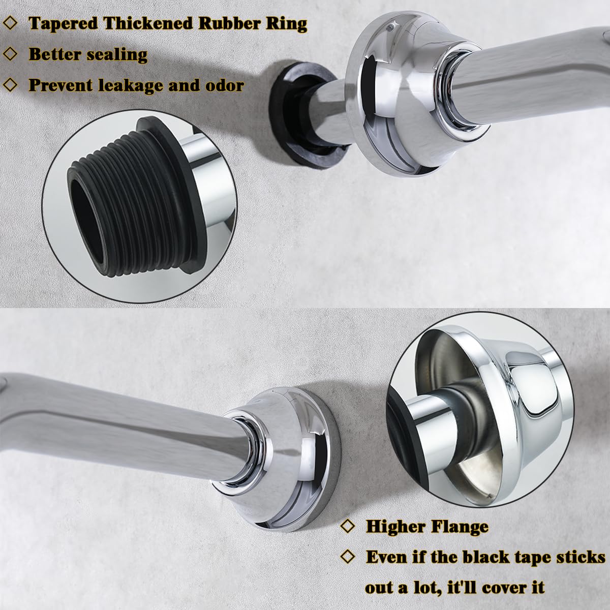 RANDOM RD83555C-L - Trampa para fregadero de baño de latón en forma de U de 1-1/4 pulgadas con tubo de extensión de junta deslizante, botella de drenaje de residuos de altura ajustable, kit de trampa