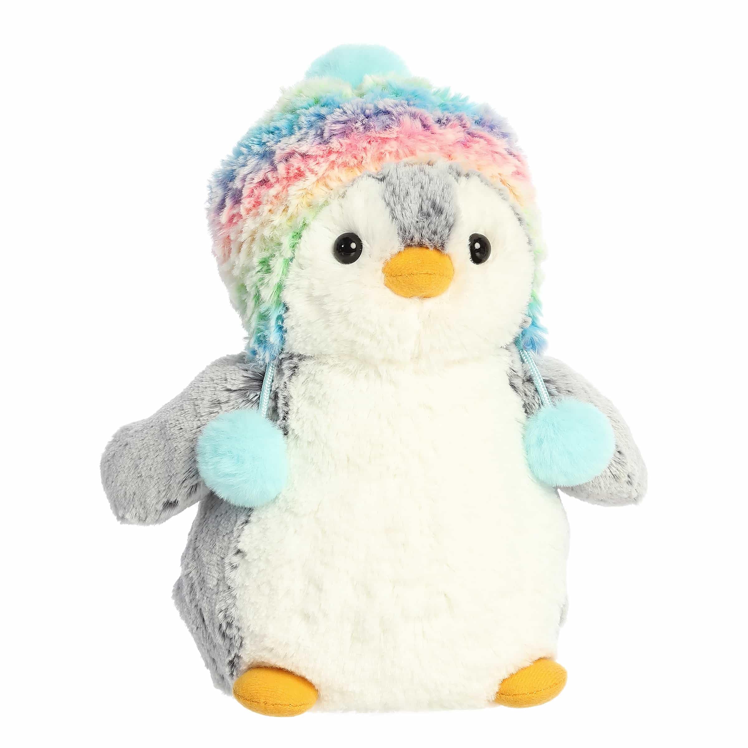 Amazon.com: Aurora® Festive Pompom Penguin™ Pompom Rainbow Beanie