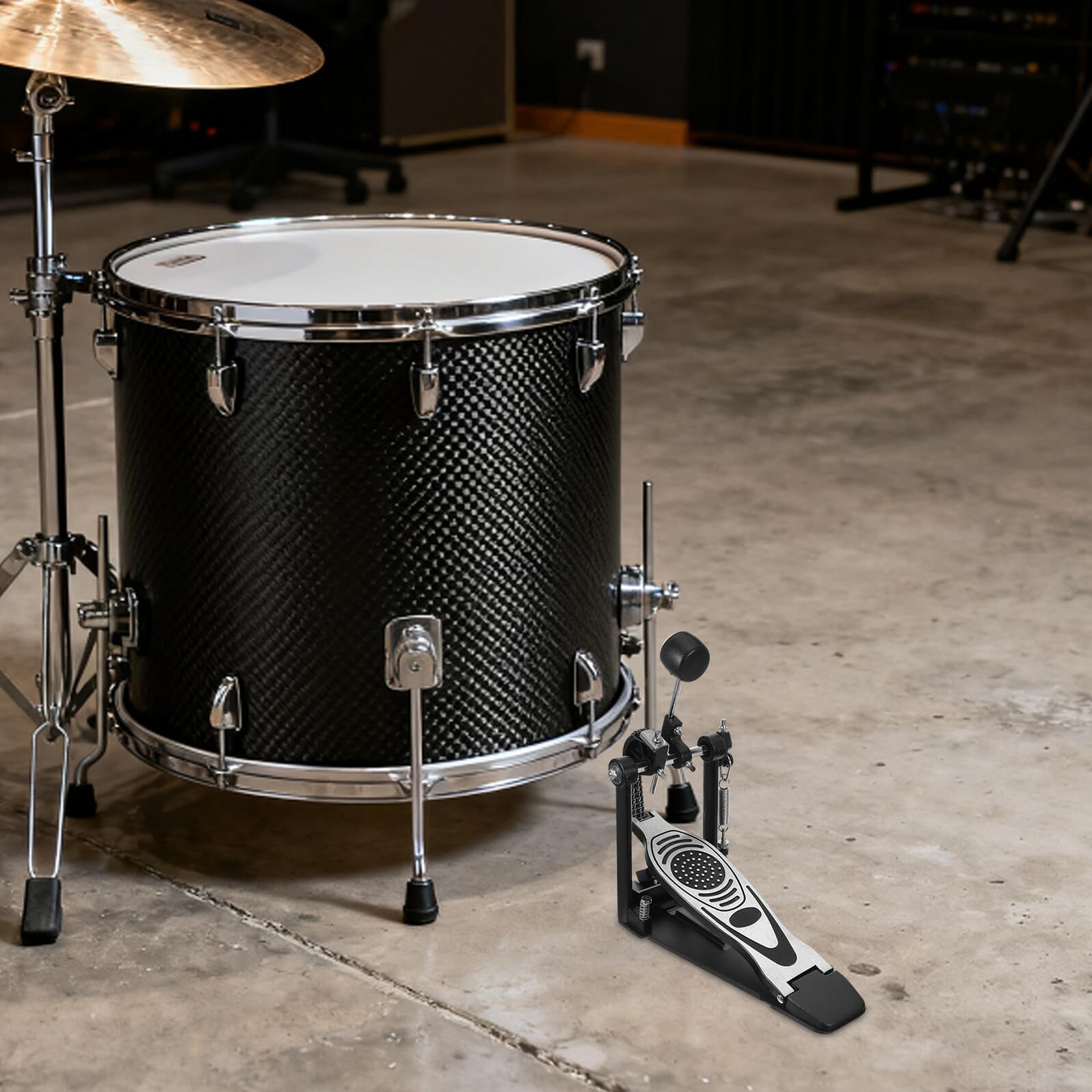Pedale per Grancassa in Metallo Leggero, Pedale Doppio per Batteria Acustica ed Elettronica, Accessorio per Esercitazioni Musicali e Performance Professionali