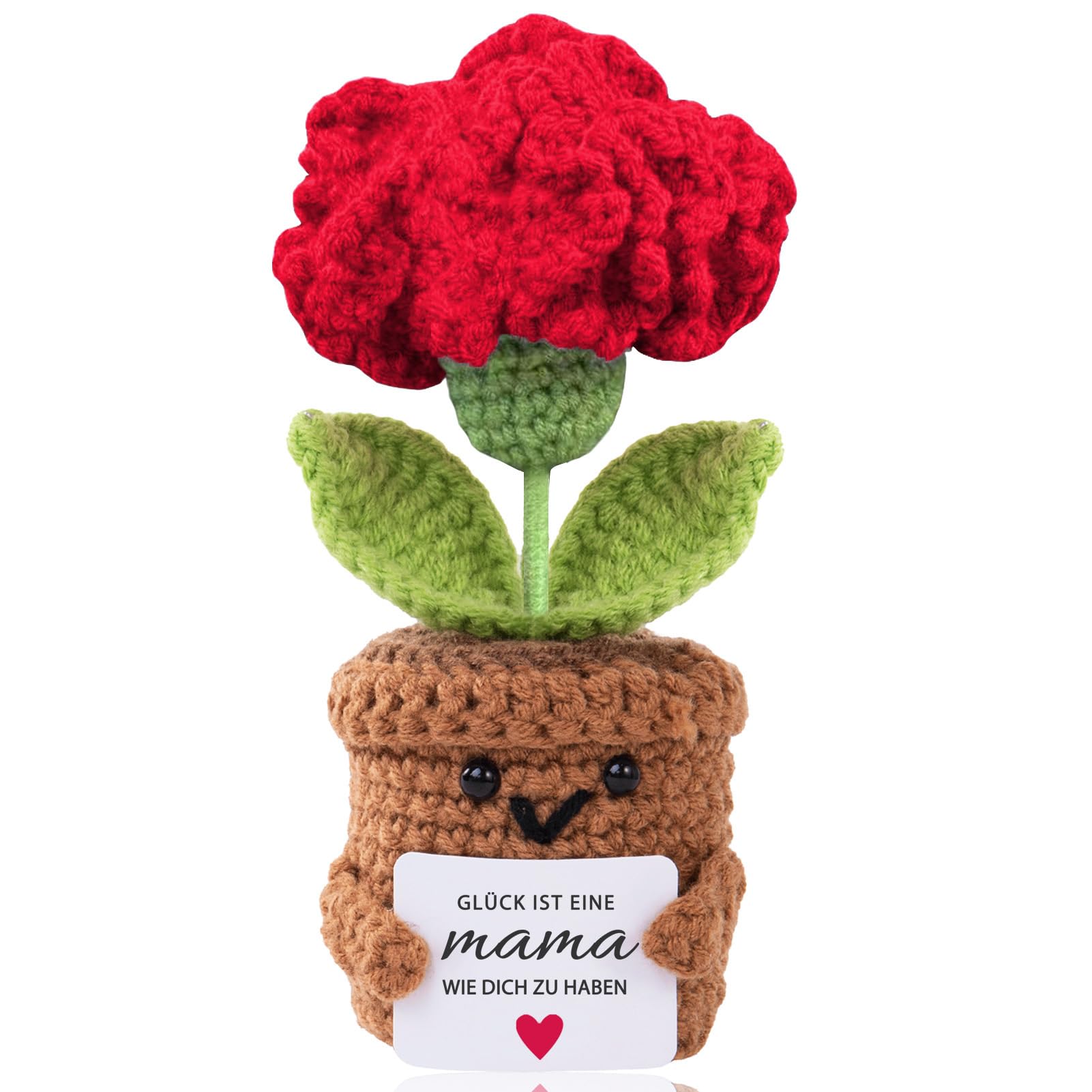 Aruigu Muttertagsgeschenk Geschenke für Mama Mutter - Geburtstagsgeschenk Mama Besondere Mutter Tochter Geschenk Pocket Hug Nelken Positive Potato Kartoffel Serien Gehäkelte Blumen