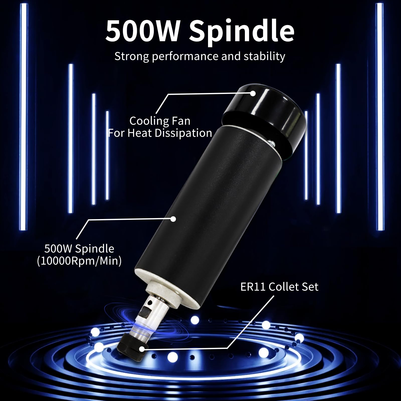 3018 - Máquina de enrutador CNC de 500 W, estructura metálica, máquina de grabado CNC de 3 Aixs con botón de parada de emergencia e interruptores de límite para madera, acrílico, MDF y