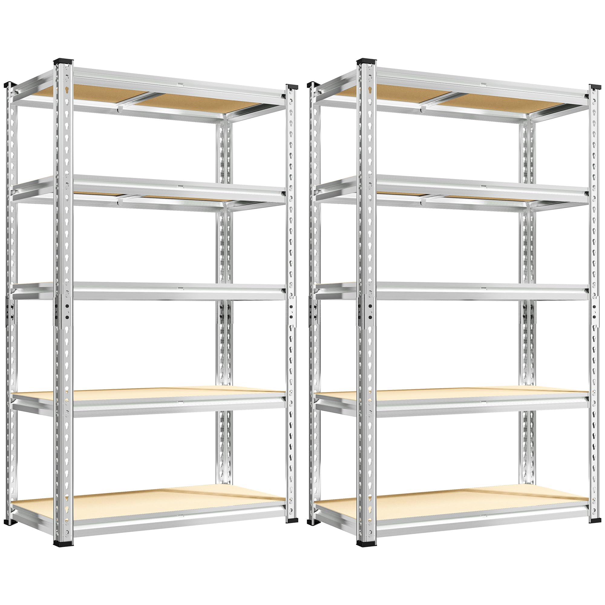 REIBII Storage Shelves 2020LBS Garage Shelving 5 Tier Heavy Duty Shelving Adjustable Pantry Shelves for Garage Closet Kitchen Basement 28" W x 12" D x