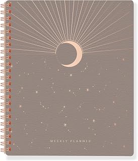 Fringe Studio Agenda semanal não datada, Moon Rise", capa de couro sintético, 160 páginas, 17,78 x 21,3 cm (878005)