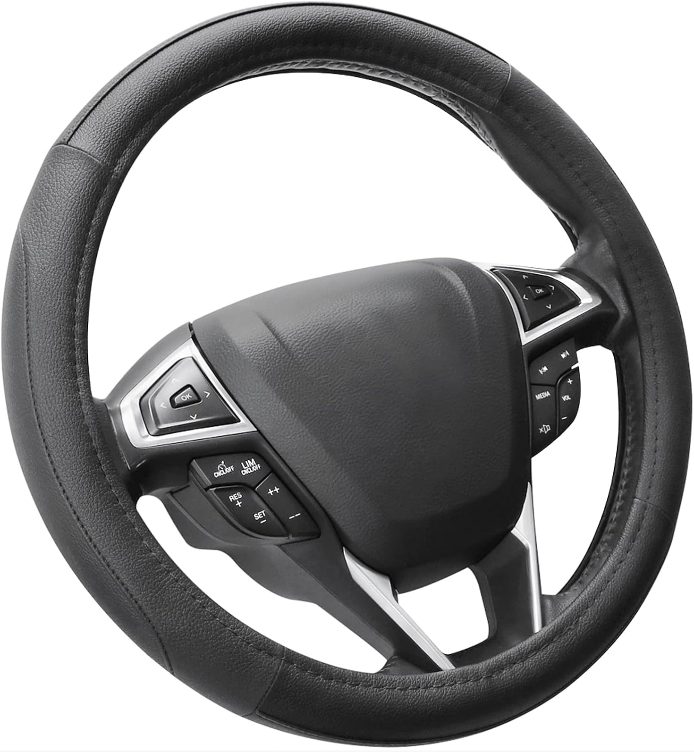 SEG Direct Car Steering Wheel Cover Universal Standard Size 14.5-15 inch