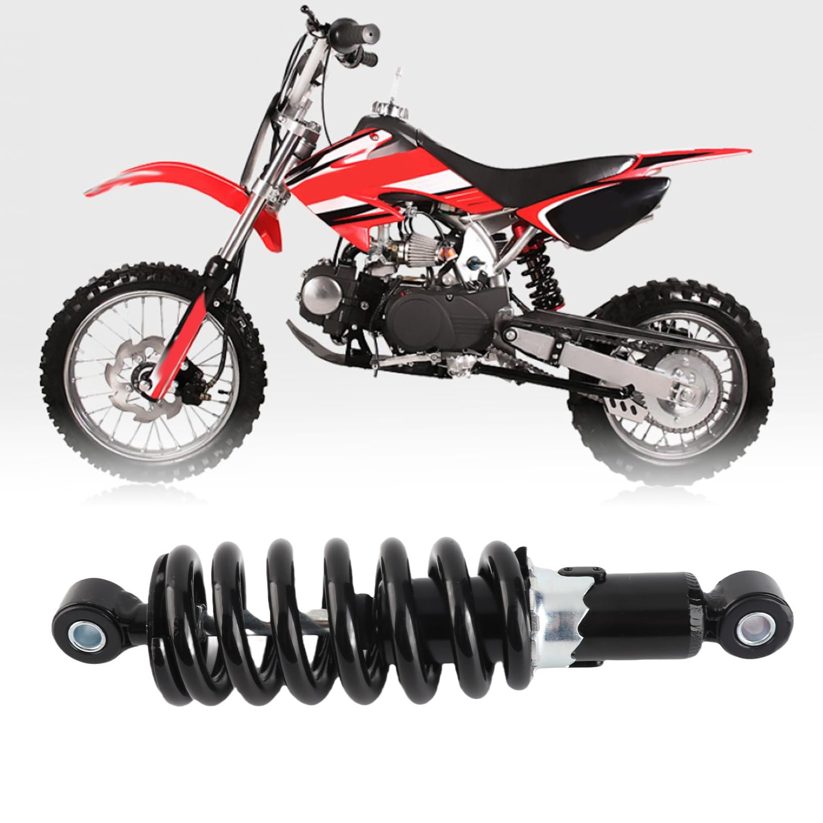 Amortyzator, 240mm Amortyzator Motocyklowy Regulowany Wodoodporny dla do Dirt Pitbike ATV Go Kart Scooter
