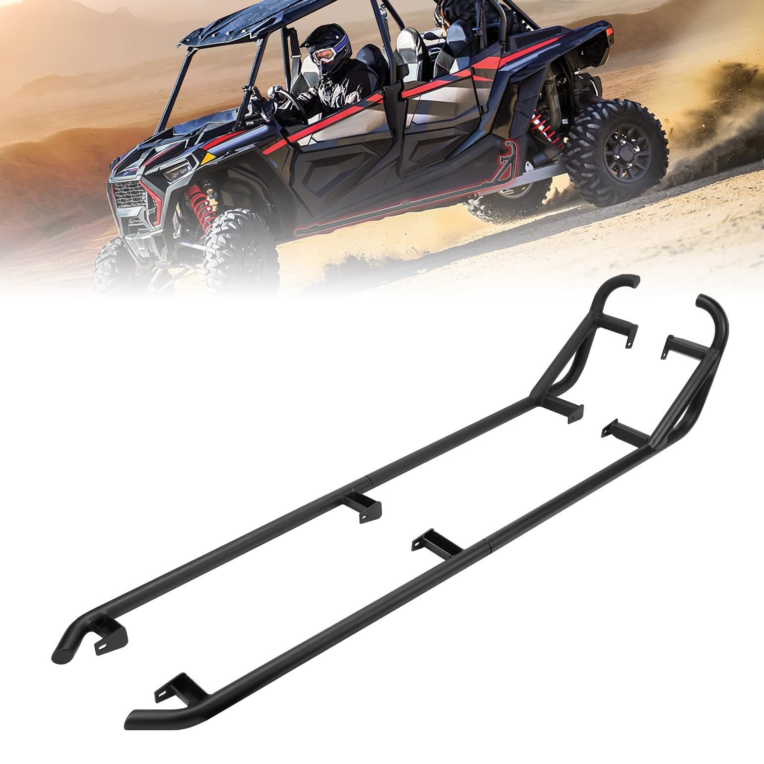 KEMIMOTO Nerf Bars Rock Sliders Compatible with Polaris RZR XP4 1000/4 Turbo 2014-2023, XP 4 1000 Steel Side Steps Nerf Bars Tree Kickers