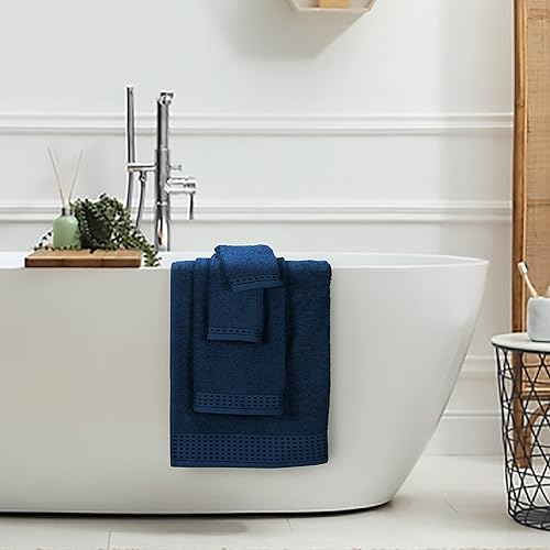 Miniatura 4 de GLAMBURG Juego de 6 toallas de 100% algodón ultra suave, contiene 2 toallas de baño de 28 x 55 pulgadas, 2 toallas de mano de 16 x 24 pulgadas y 2