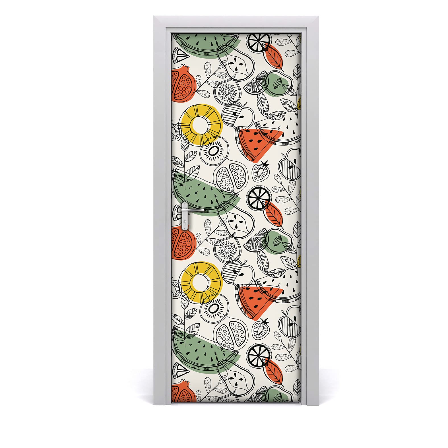 Autocollant de porte 70x200cm papier peint mural trompe l'œil fruits