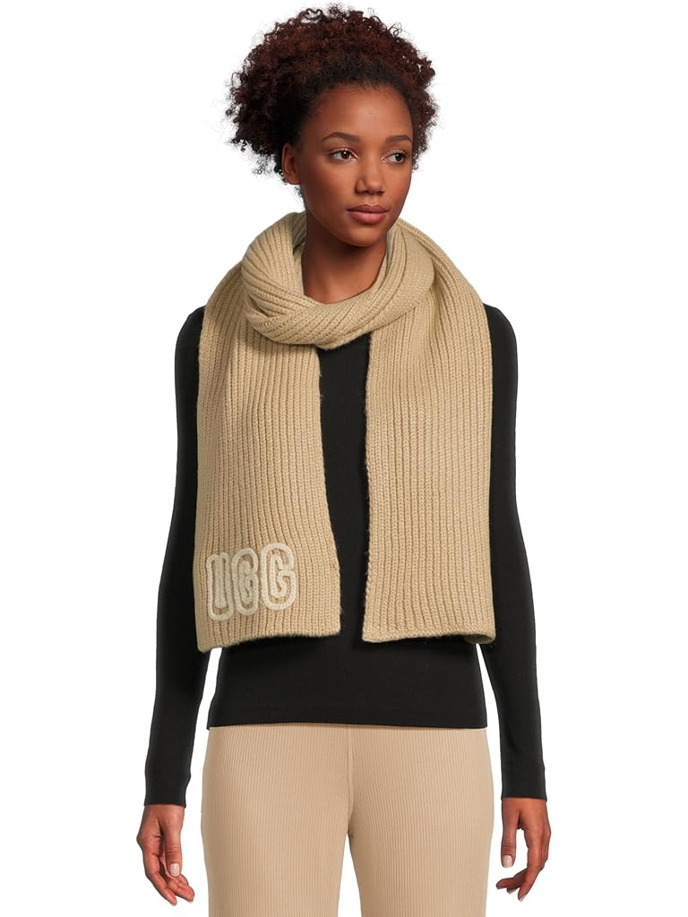 Beige UGG Crafted Chunky Rib Scarf