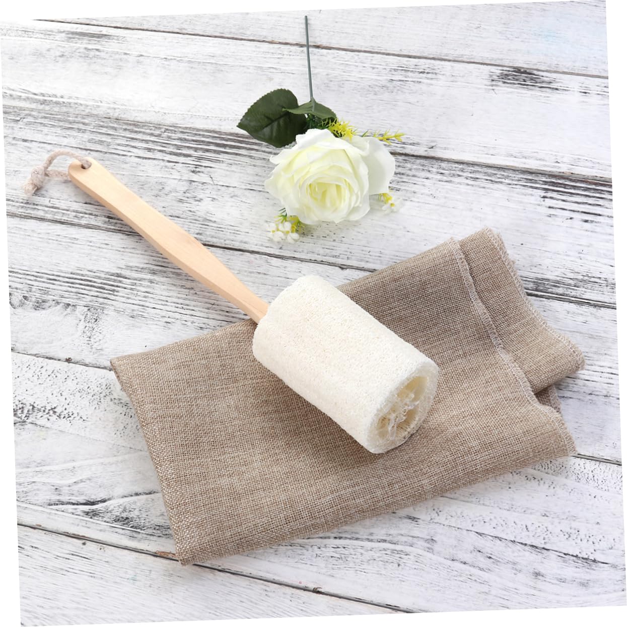 Beavorty 3 Set Di Spazzole in Spugna Esfoliante Per Corpo E Schiena Con Manico in Spugna Di Luffa Naturale E Spazzola Da Bagno Per Una Pulizia Profonda 2 Pezzi * 3
