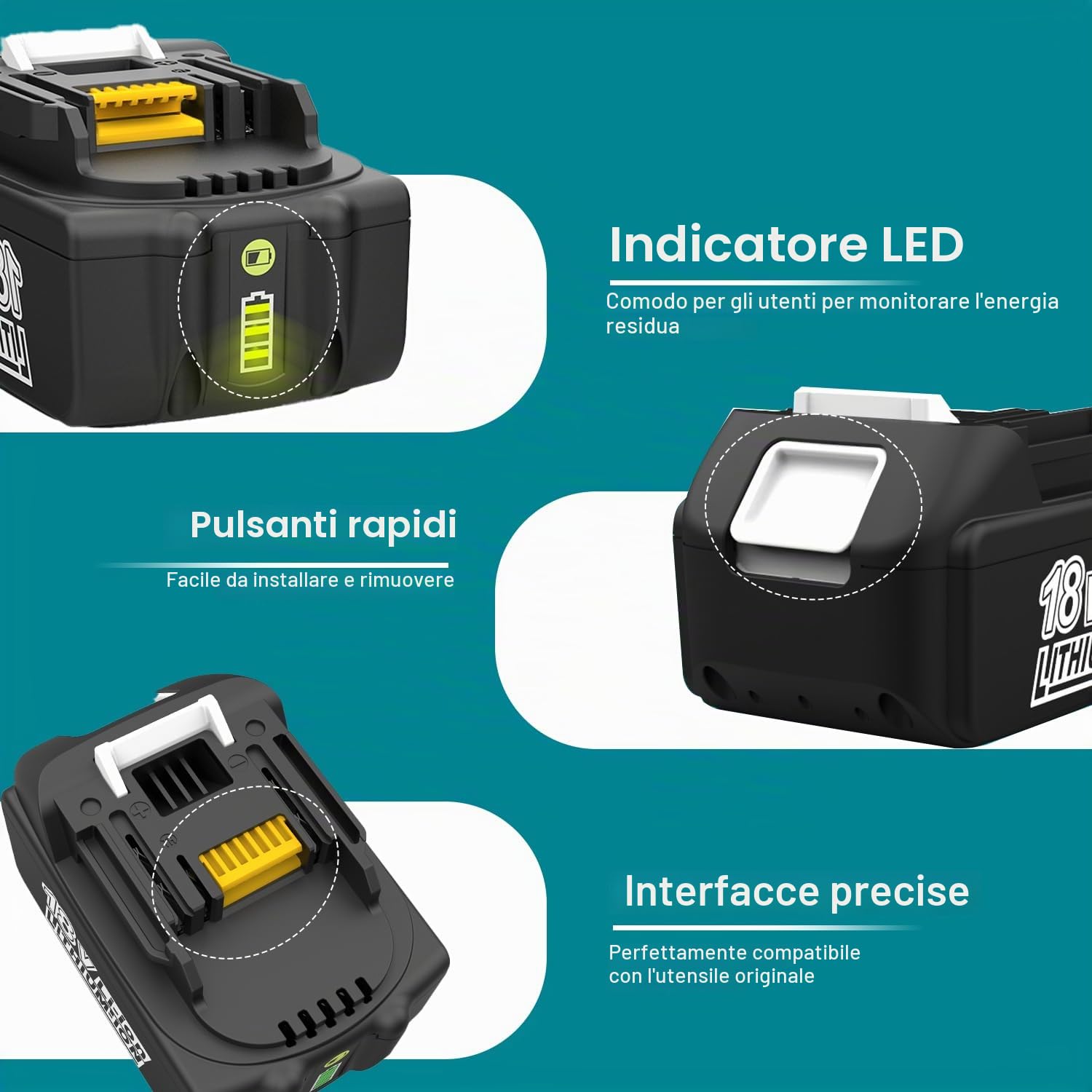 Energup 2 x 18V 5.0Ah Batteria + DC18RD Caricabatterie per Makita Batteria 18V BL1850B BL1850 BL1840 BL1830 BL1820 BL1815 BL1860