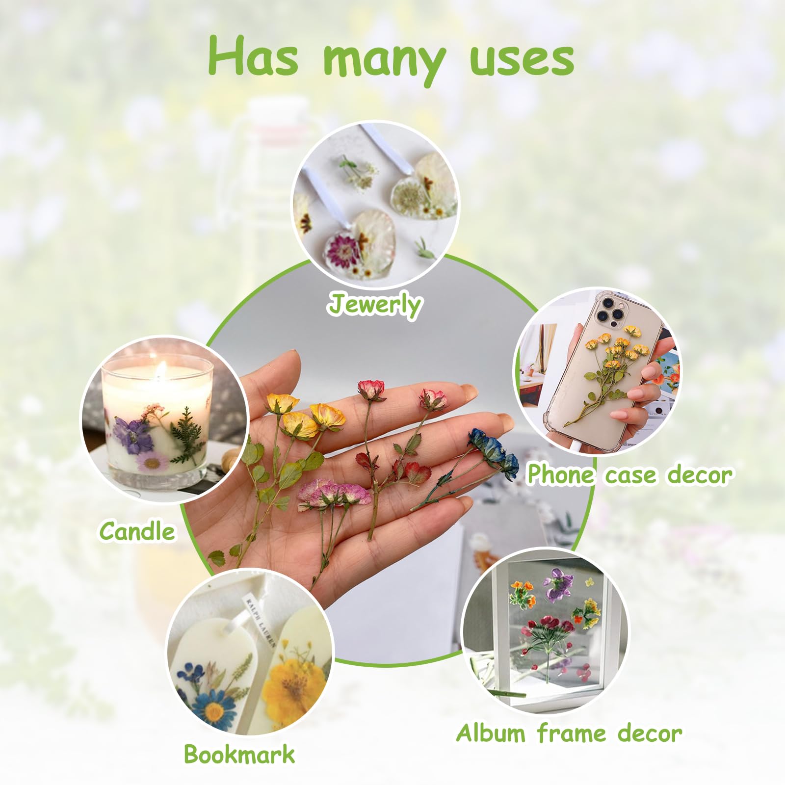 Fiori Secchi Naturali Per Artigianato - 45 Pezzi, Gypsophila, Per Resina, Candele, Decorazioni