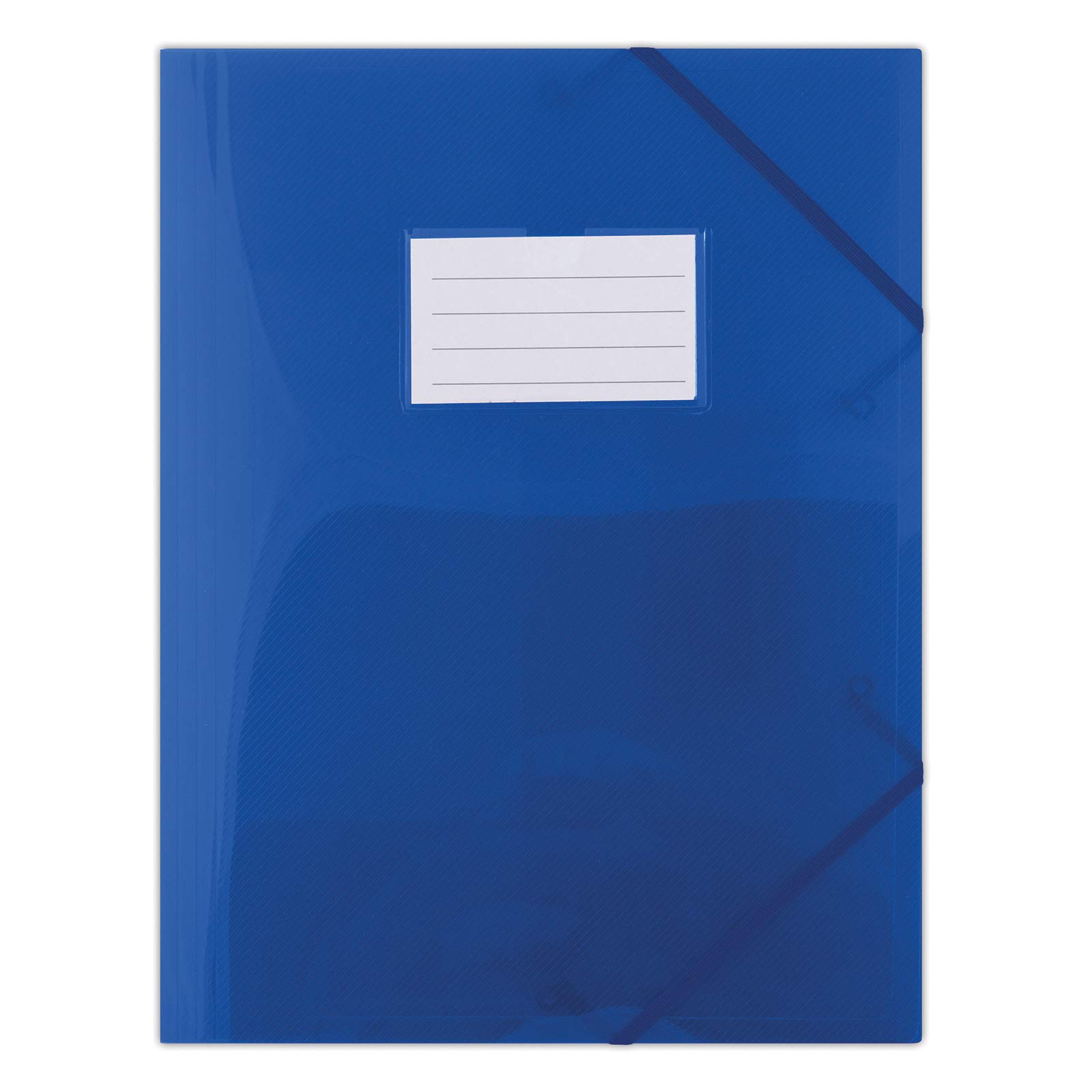Elasticated File DONAU PP A4 480 Micron 3 Flaps Transparent Blue/Document Archiving/Type-3-flap/Kind-with Elastic Band, with a Label/Index-N.a. / Pockets-N.a. / Material-PP/Dividers-N.a.