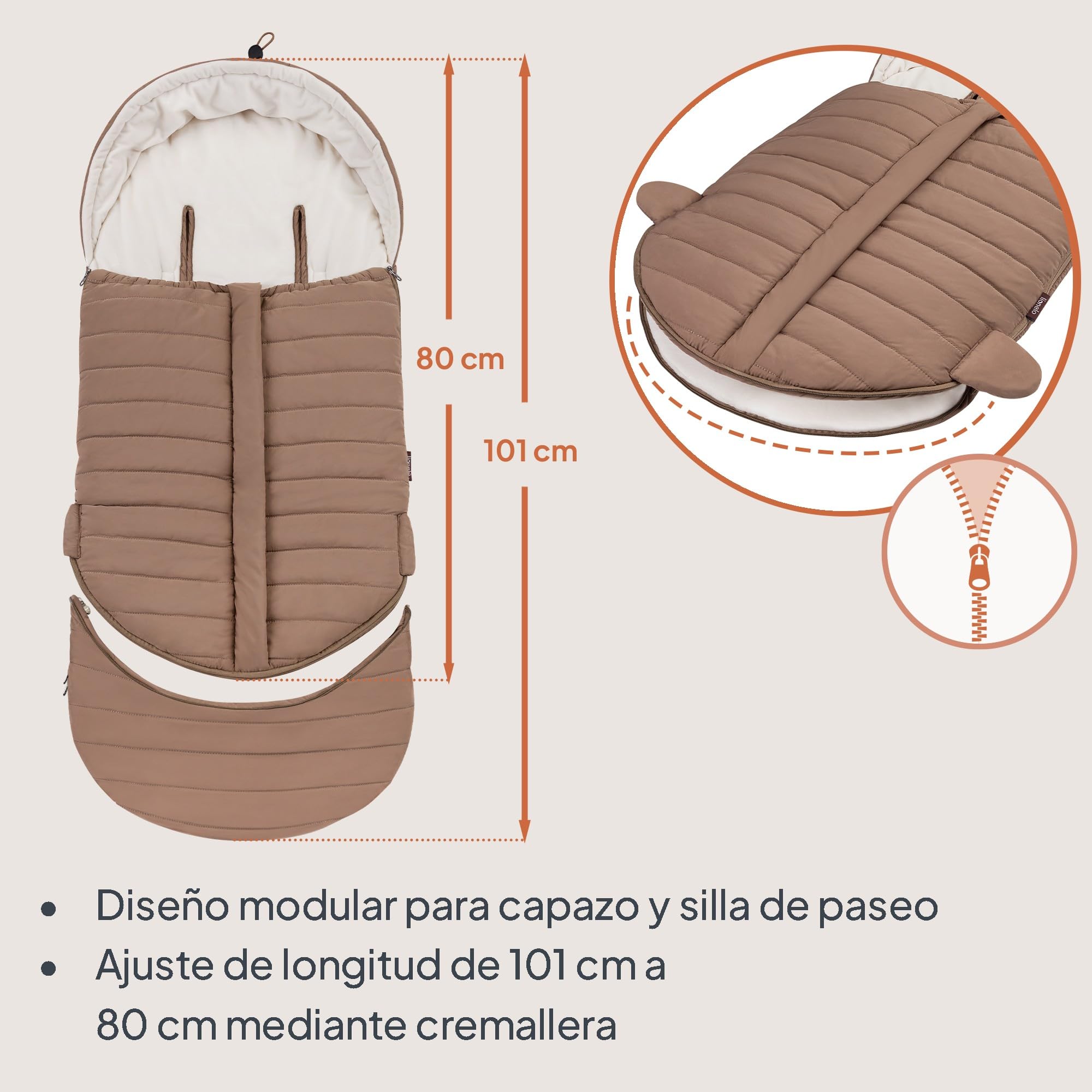 Lionelo Oli Saco Silla Paseo Universal Invierno 2 en 1 para Capazo y Silla