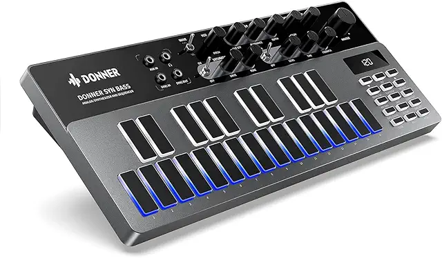 Donner B1 Analog Bass Synthesizer & Sequencer - Korg Synth Style with 128 Patterns