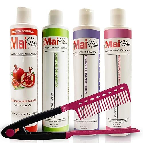 Mai Hai Queratina Brasileña de Granada y aceite de argán tratamiento Capilar Complejo Kit Incluye Sulfato última intervensión 10oz300ml