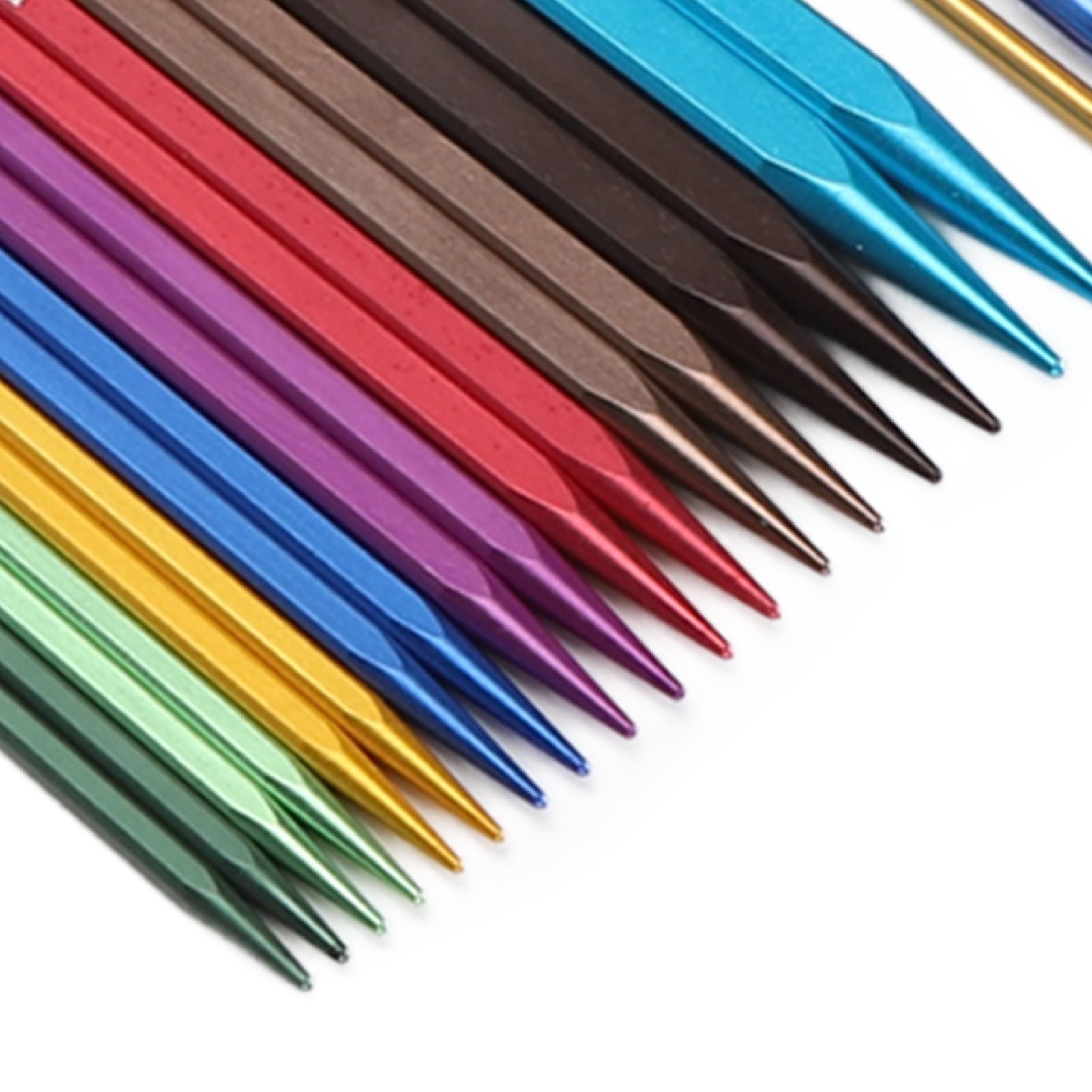Circular Knitting Needles Set, 9 Pairs Ergonomic Aluminum Square Tips with Flexible Cables for Small DIY Hand Knitting Projects, Various Sizes for Crafters, Beginners, and Enthusiasts