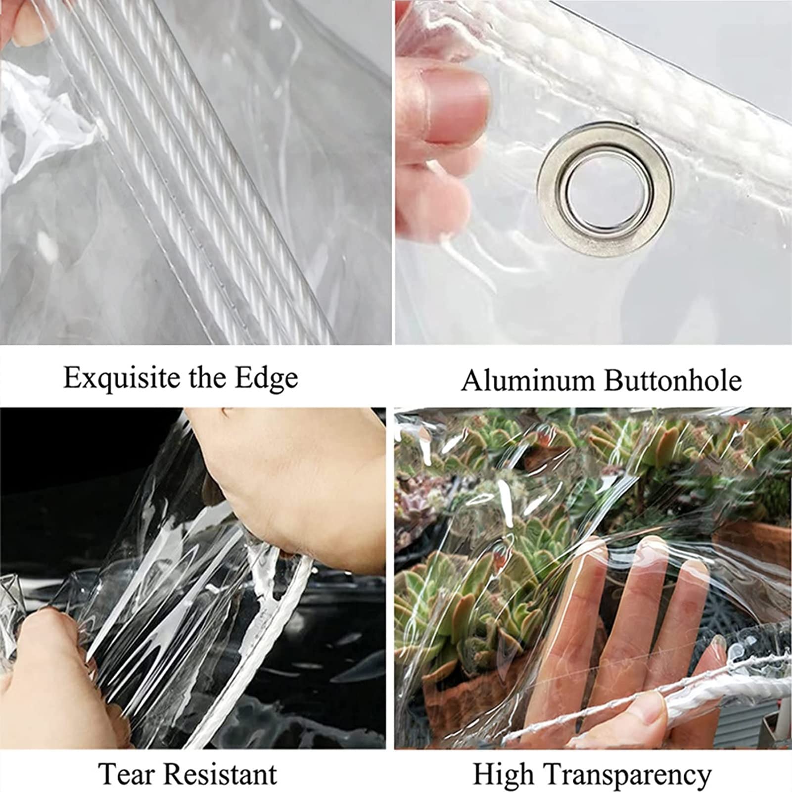 AMDHZ Pannelli Laterali della Pergola, Impermeabile Trasparente 0,5mm Tende Laterali Gazebo con Occhielli per Esterno, Giardino, Padiglione (Color : Transparent, Size : 5x2.50m