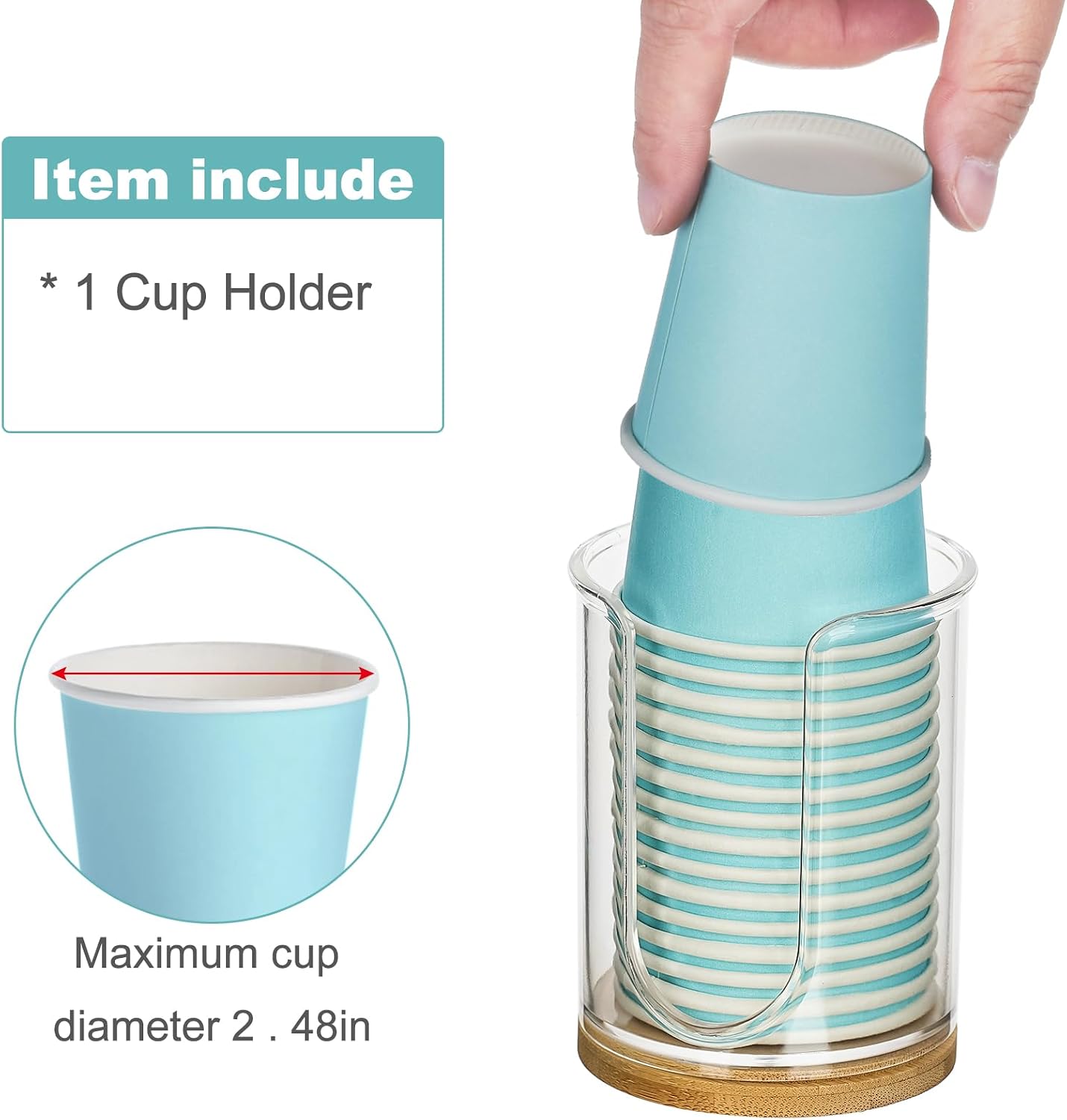 Bathroom Cup Dispenser, Small Plastic Cup Dispenser 3 oz, Compact Mouthwash