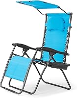 Vista 12 de HAPPYGRILL Zero Gravity - Silla reclinable plegable para patio al aire libre, playa, patio, piscina, vino