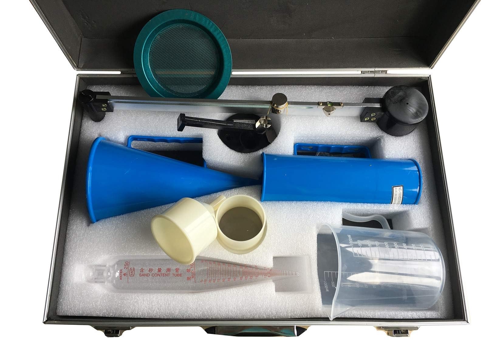 Tragbares Schlammprüfset – Hydrometer, Sandmessgerät, Schlammviskosimeter mit Marsh-Trichter und Viskositätsbecher – Unverzichtbares Werkzeug für die Flüssigkeitsmessung in Laboren