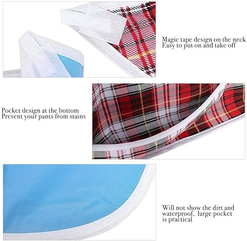 Miniatura 3 de Baberos para adultos, protector de ropa impermeable con atrapador de migas, baberos de comedor reutilizables para ancianos, hombres y mujeres Azul,