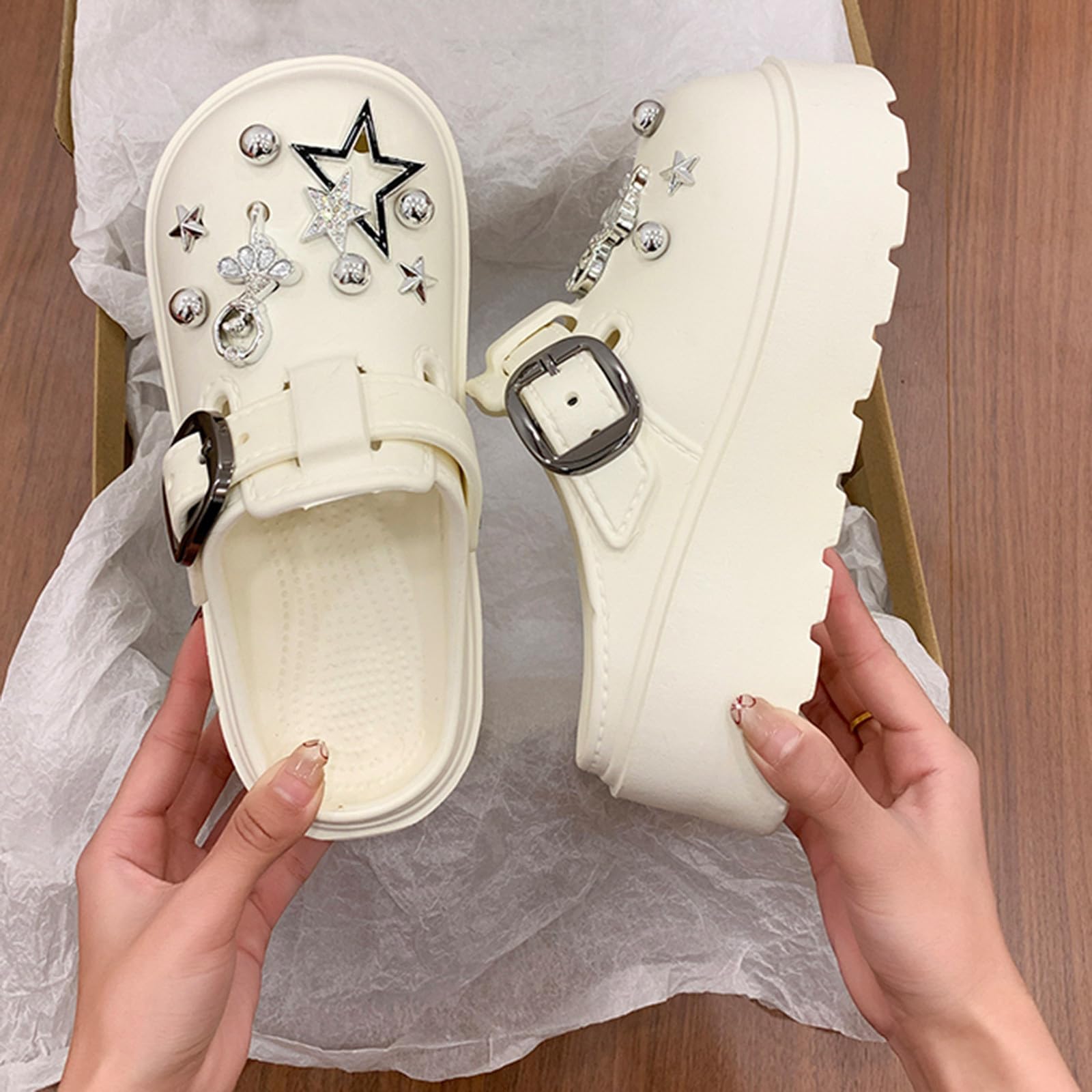Sliders - Zapatillas de verano con suela gruesa antideslizante para el baño y el ocio