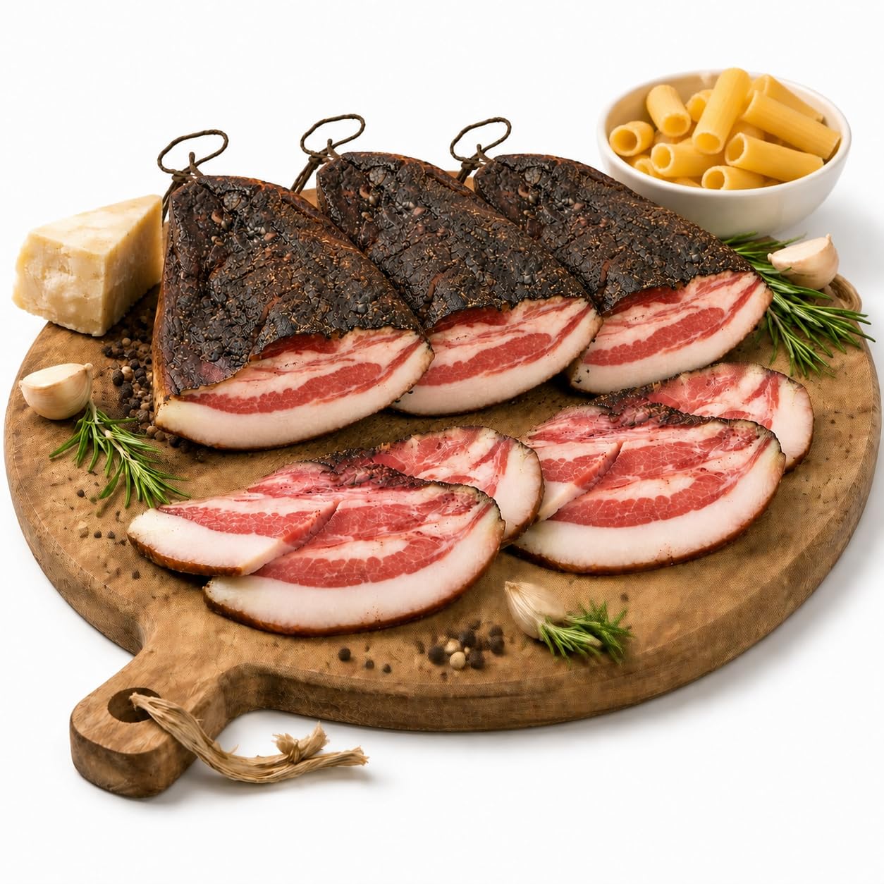 Machegusto!® 3x Guanciale Affiné 600g (1,8 kg) – Guanciale Italien de Porc – Idéal pour Carbonara, Amatriciana et Gricia – Produit Artisanal 3x 600g (1,8 kg)