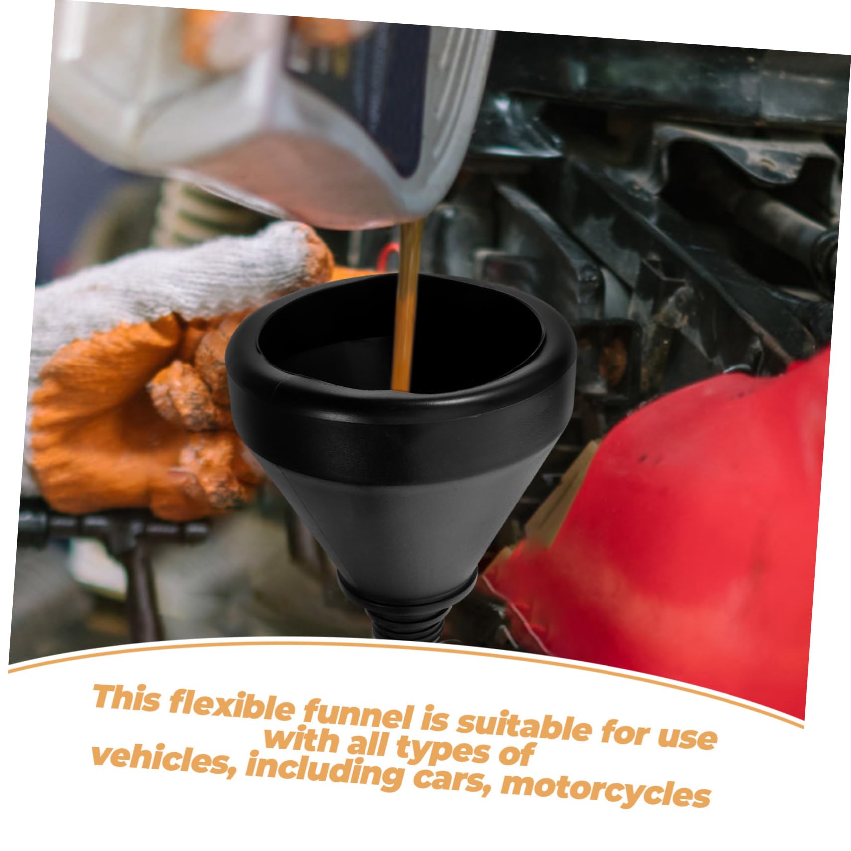 3piezas Embudo De Flexible Filtro Para Automóviles y Motocicletas Embudo De De y Para Sin Tapón Gran Capacidad y Eficiencia Reabastecimiento