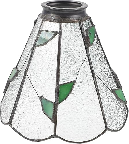 Pantalla de cristal de vitral, pantalla de lámpara de araña con forma de flor de loto, pantalla de lámpara de mesa de vidrio estilo flor, pantalla