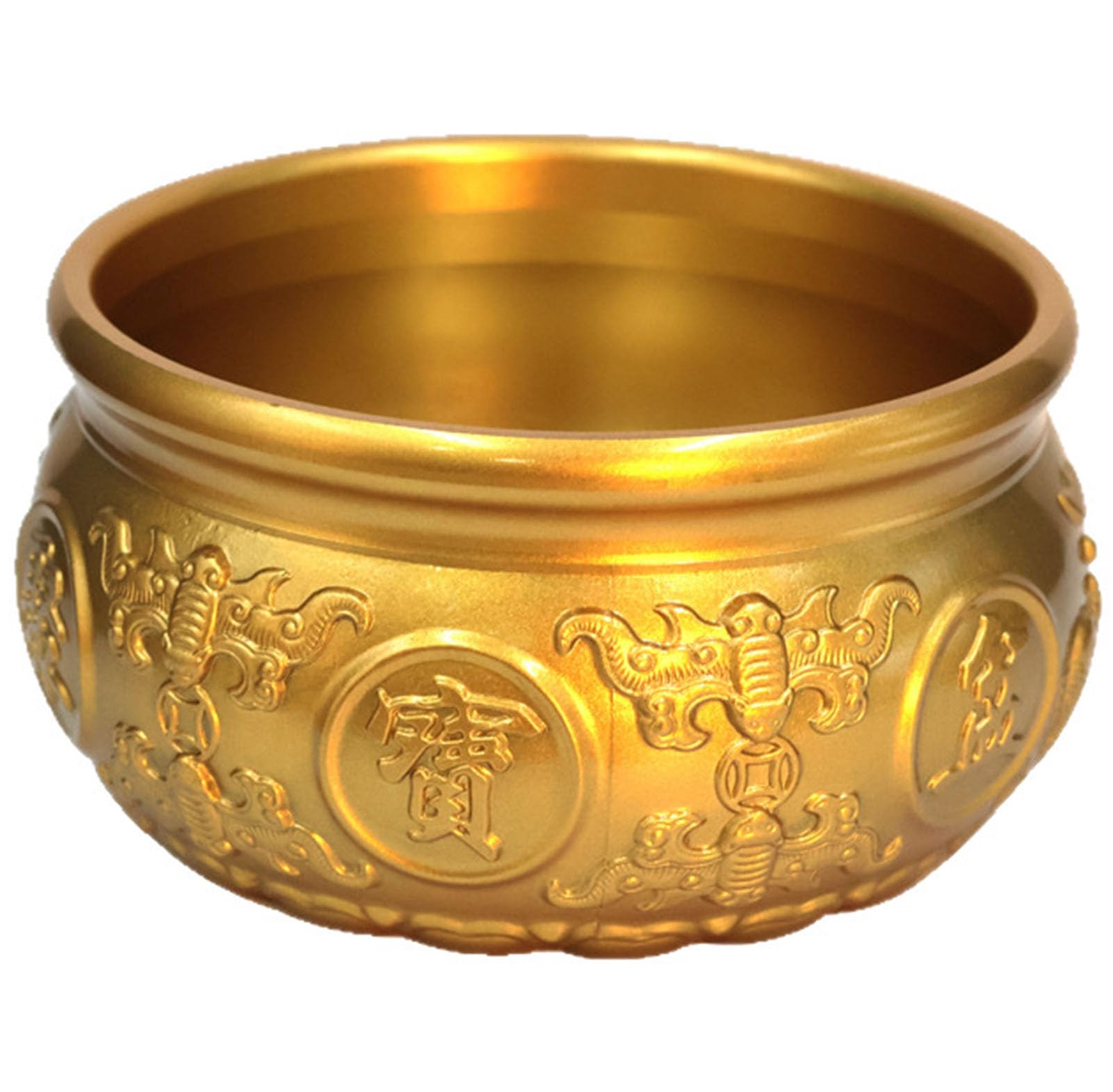 Zooeelly Brass Feng Shui Wealth Bowl Good Luck Prosperity Decor, Prosperity Symbol Ornament, Lucky Gift for Home Office Desk Decoration Attract Good Luck And Happiness