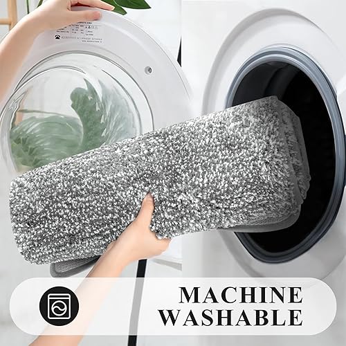 Vista 6 de Pauwer Juegos de Alfombras de Baño de 3 Piezas Alfombras de Ducha con Tapete de Inodoro de Contorno en Forma de U Tapetes de Baño de Microfibra