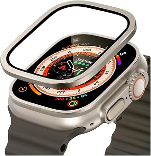 Metallram i titan för Apple Watch Ultra 2 49 mm Tillbehör Härdat glas Anti-skrapfilm för Series Ultra Screen Case