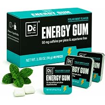 DC24 DAILYCARE Caffeine Energy Gum, 50mg Caffeine, Polar Mint, 40 Count